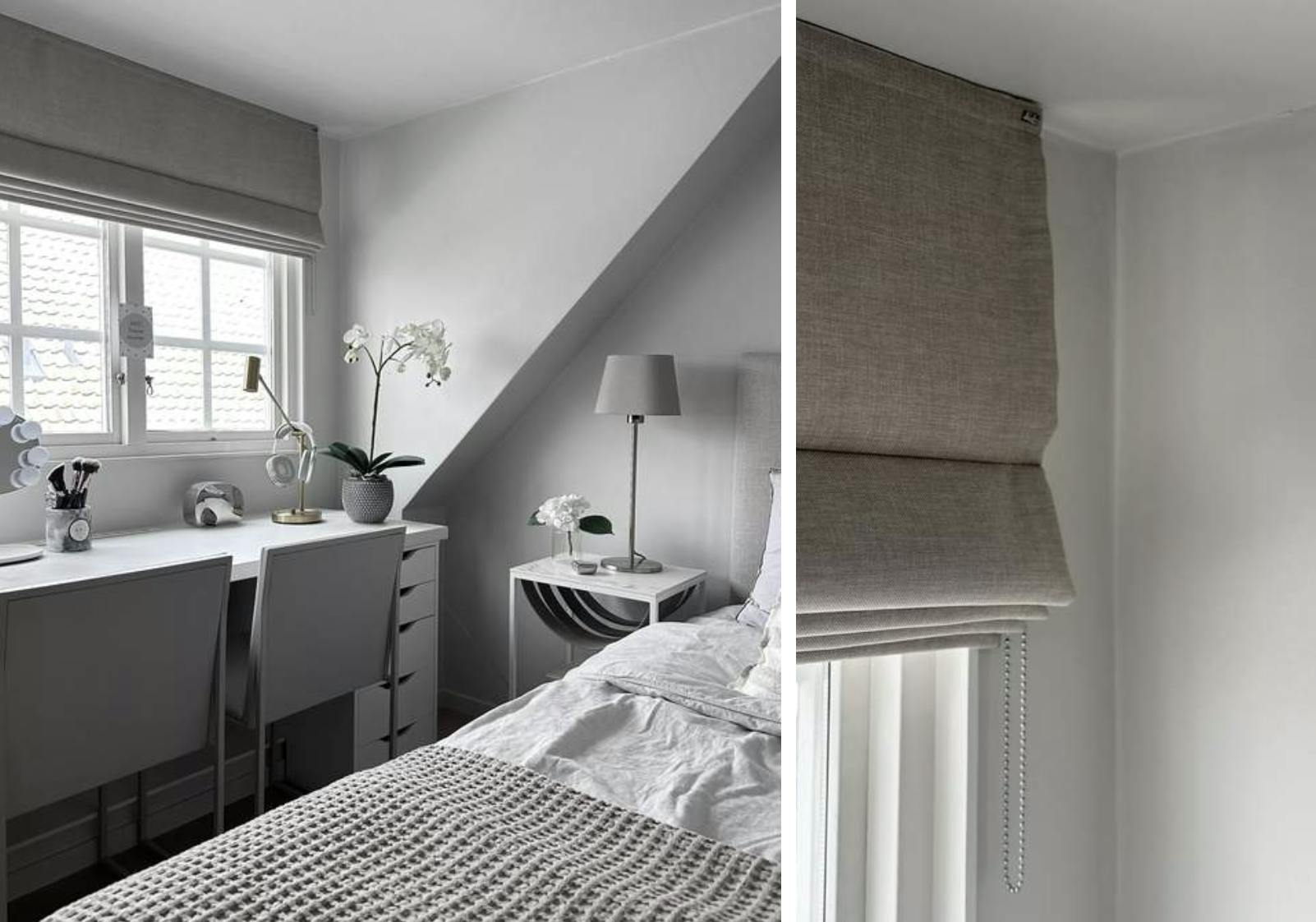 Feng shui interiør med liftgardin