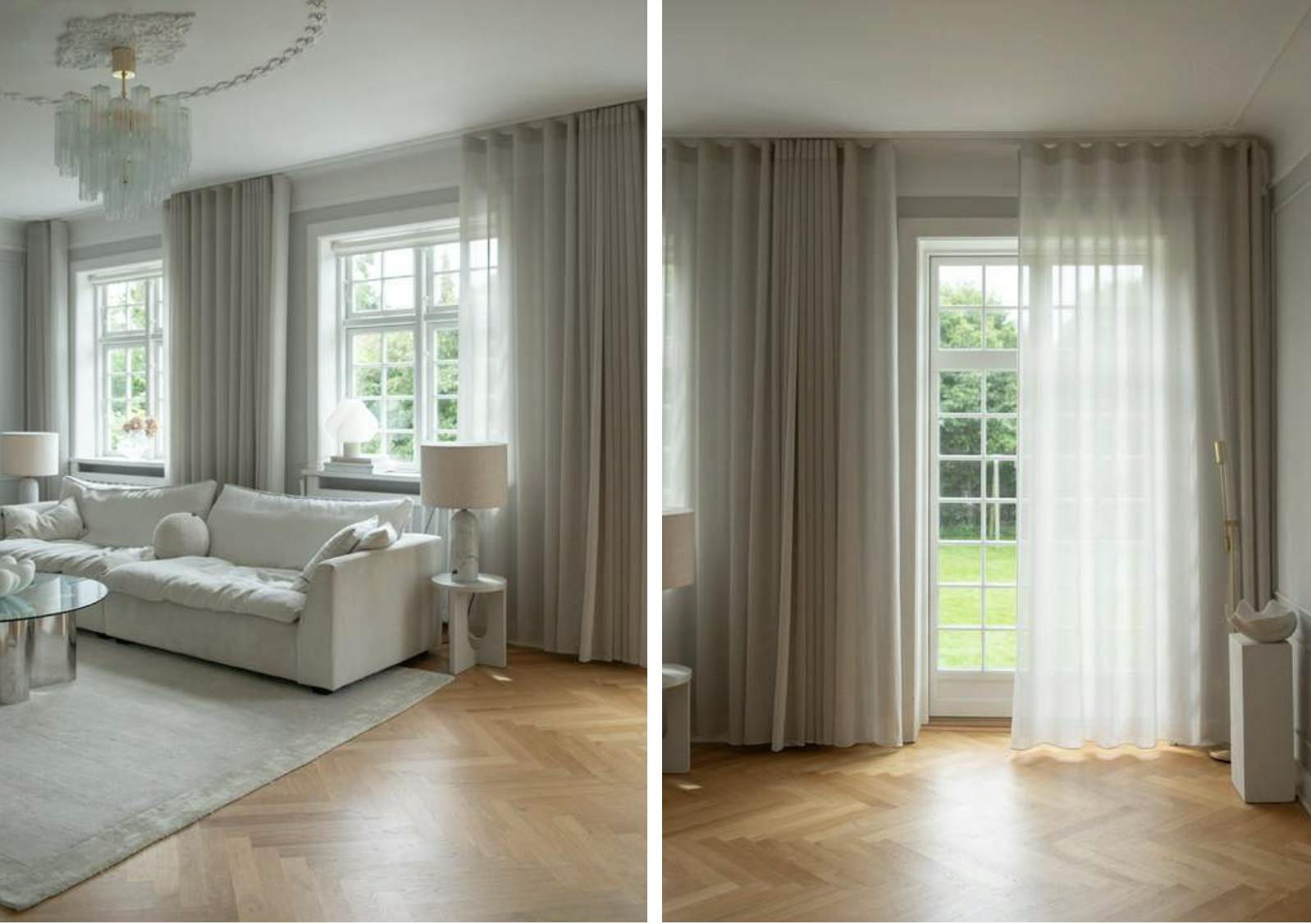 Efter, skræddersyede Luxaflex® stofgardiner til stue