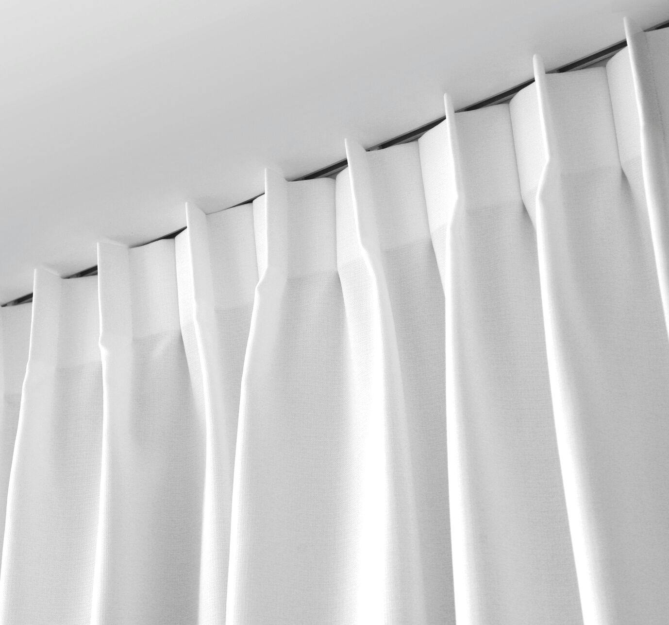 Gordijn met enkele retourplooi