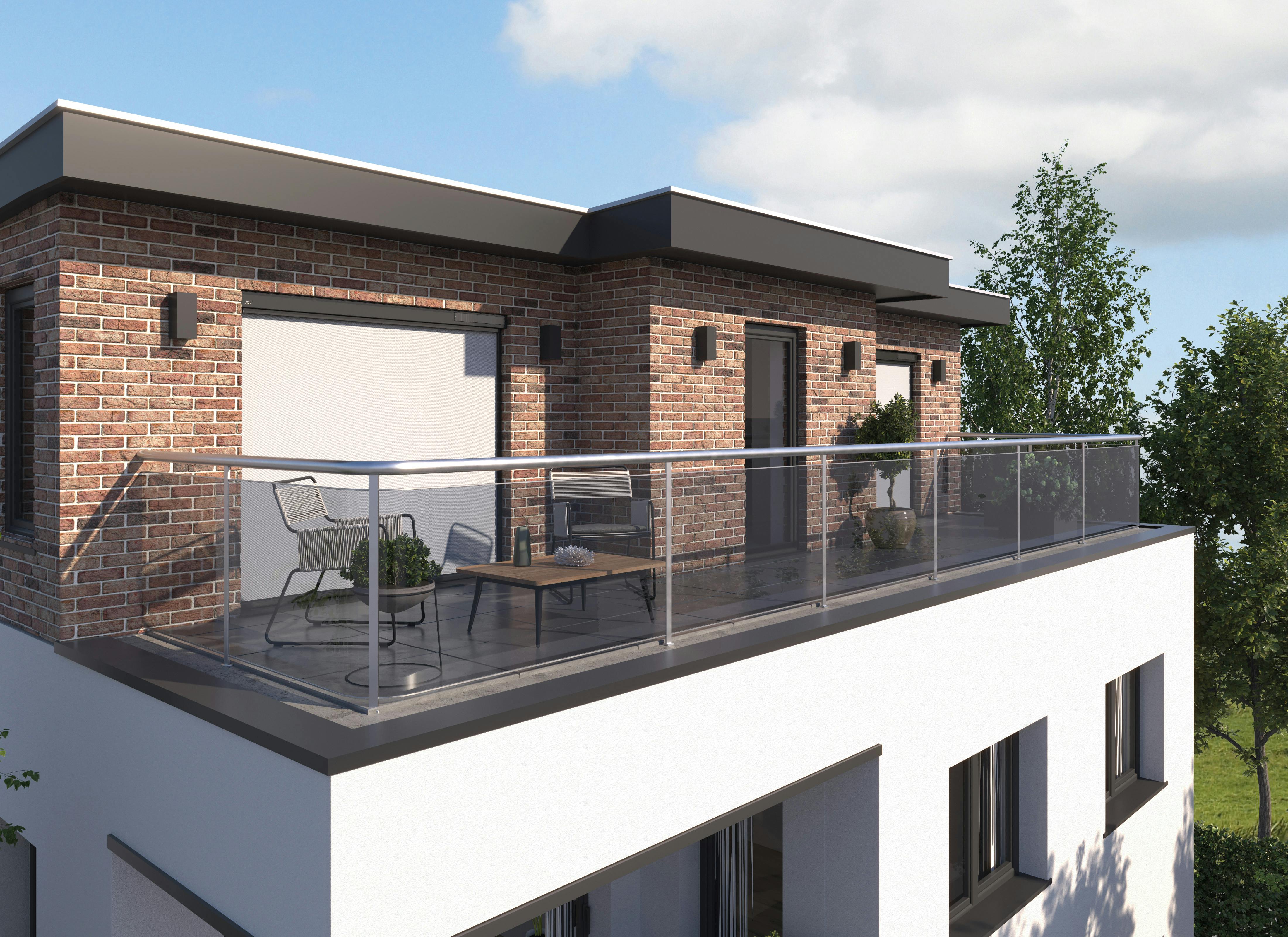 Crèmekleurige screen op balkondeuren