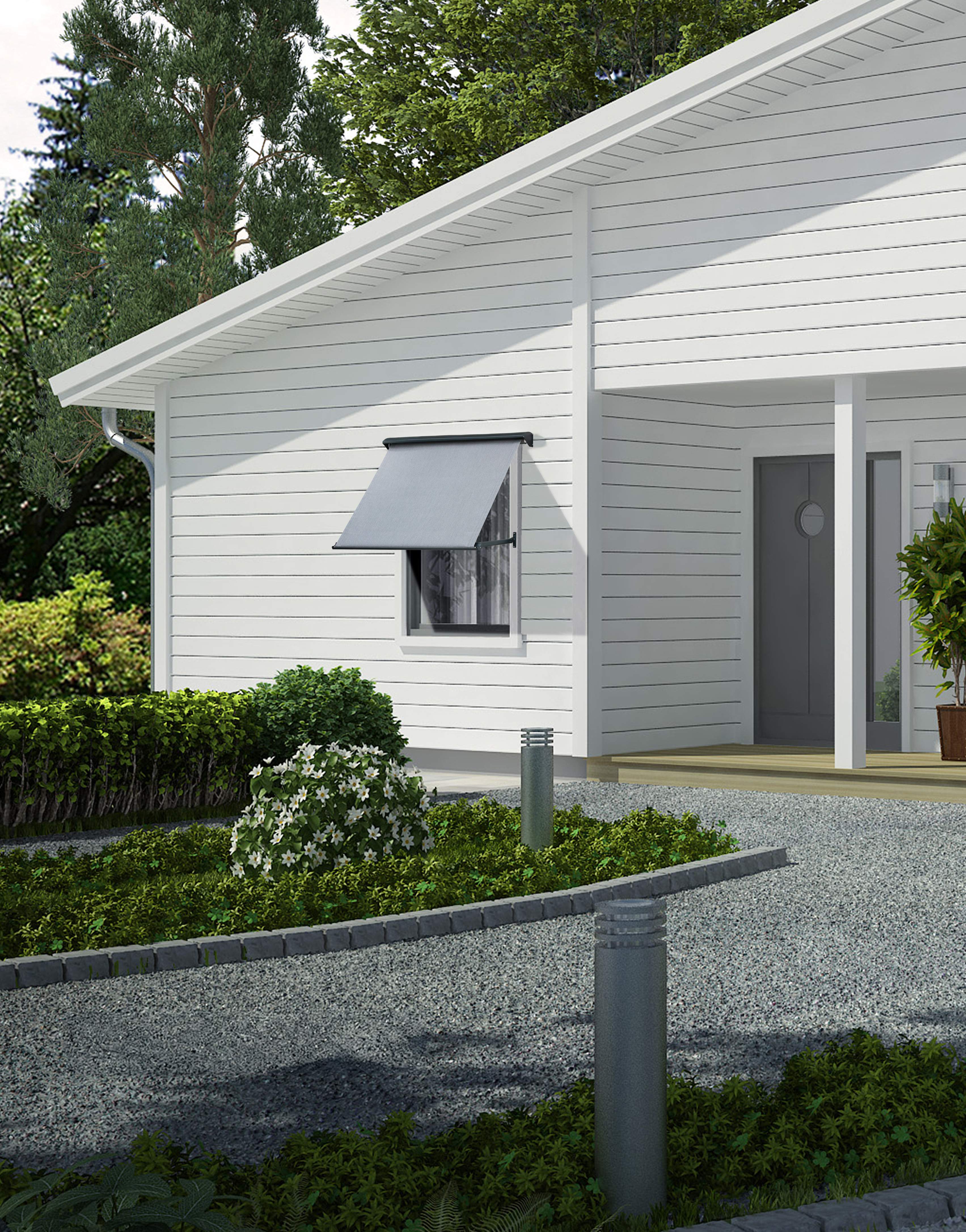 Grå fällarmsmarkis