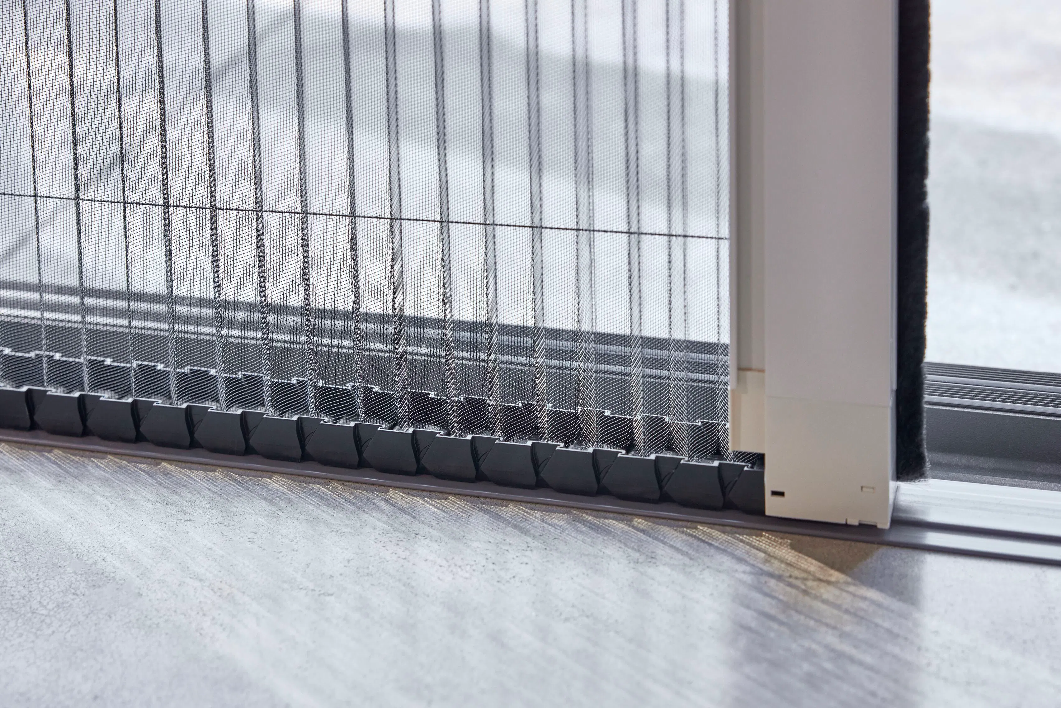 Pleated door screen