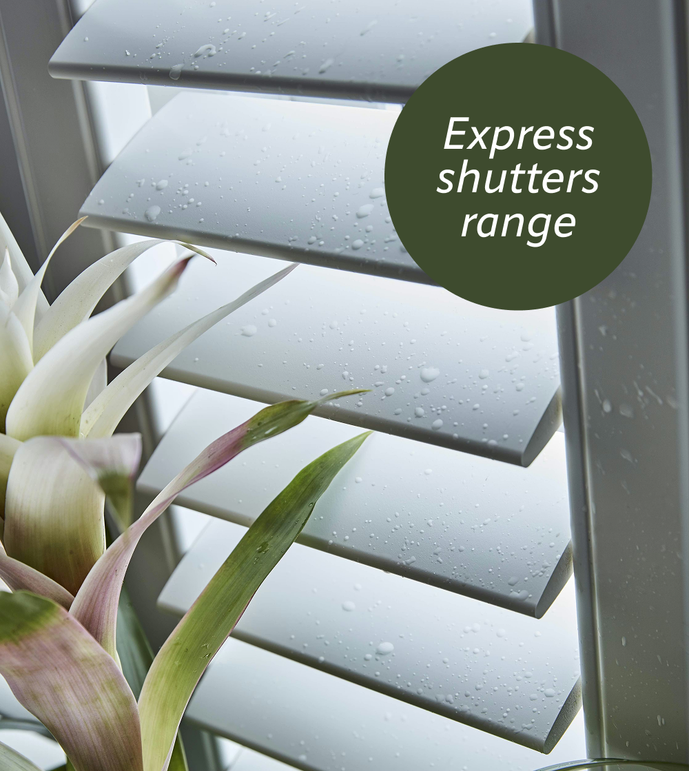 Faux wood express shutters range