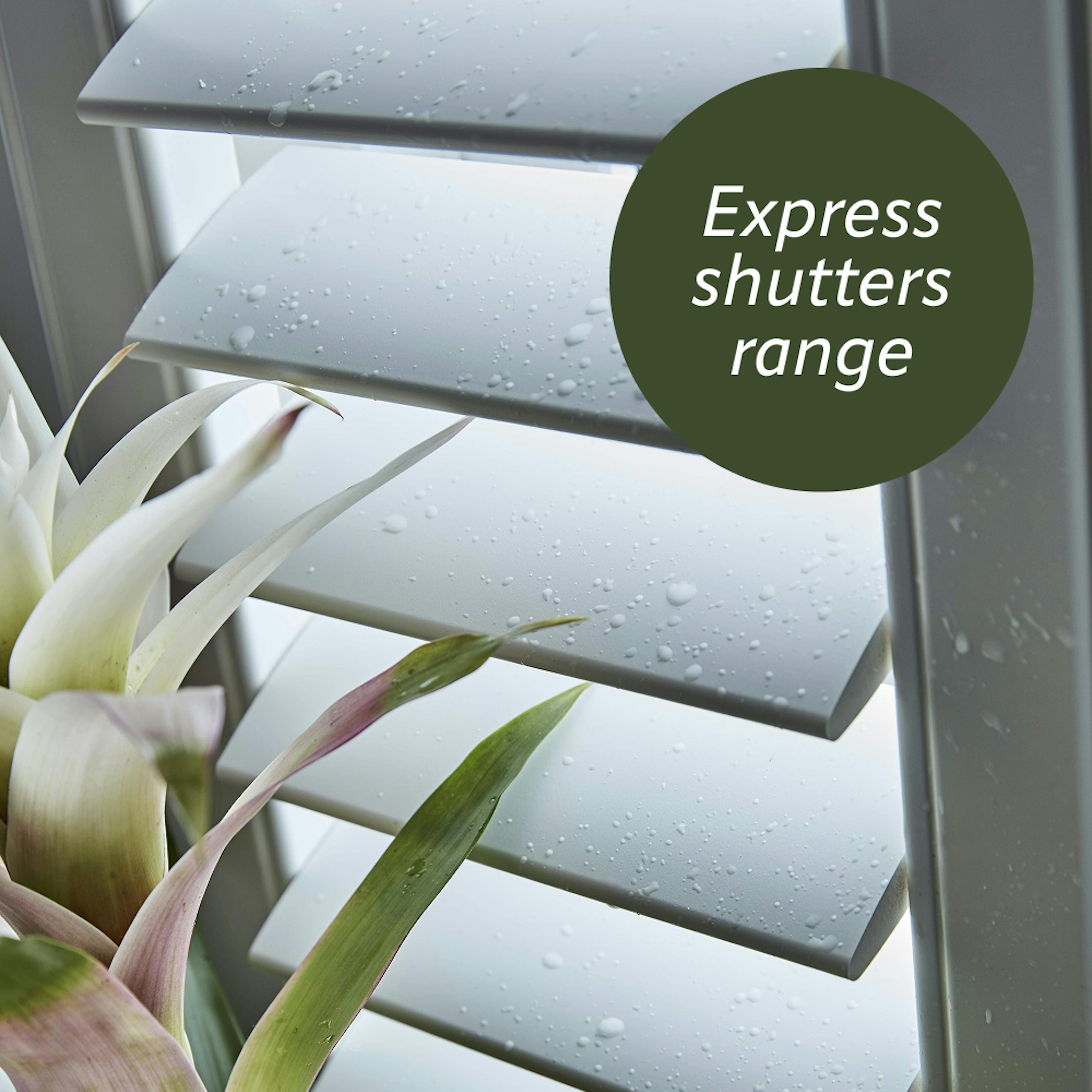 Faux wood express shutters range