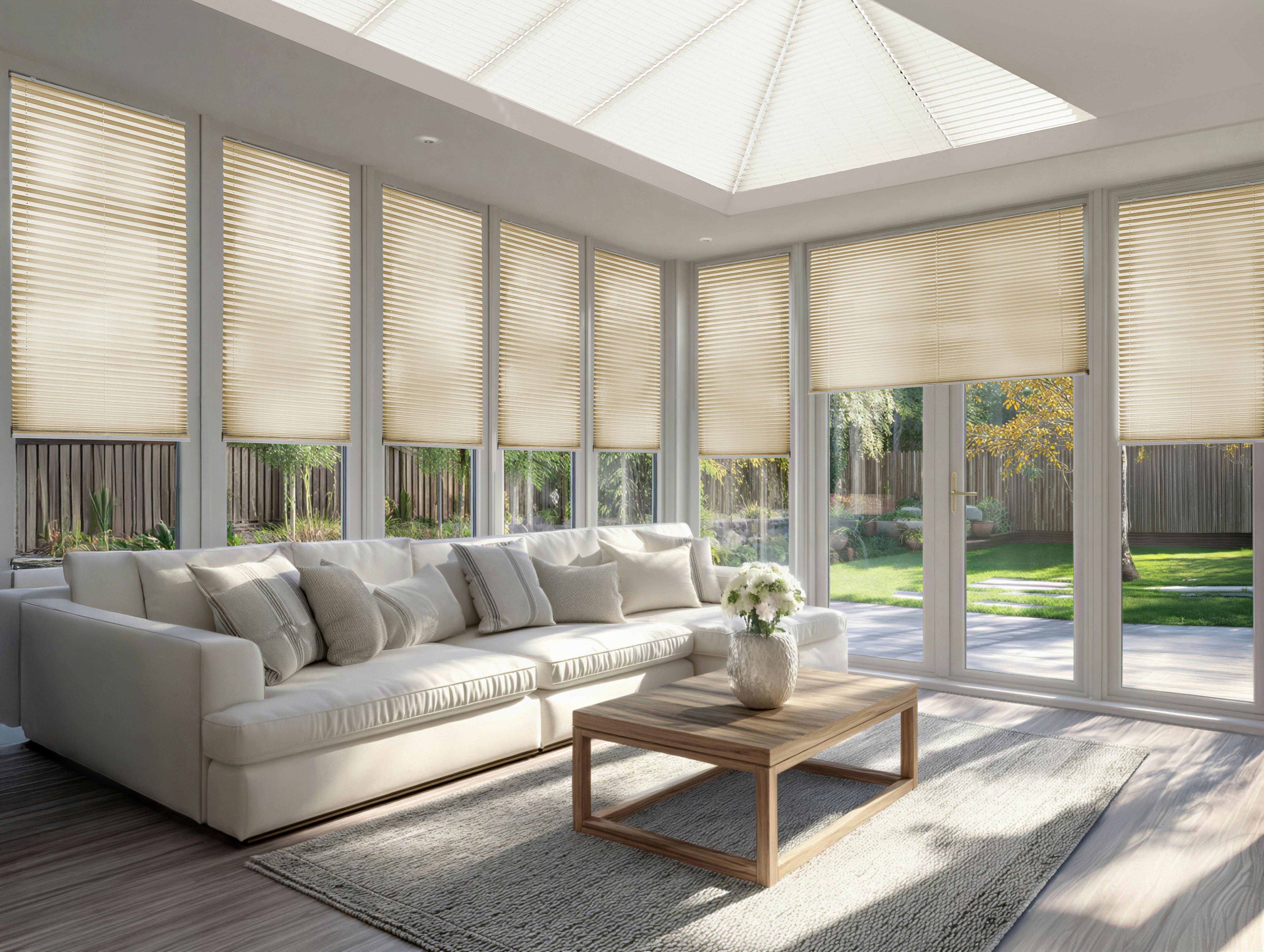 Stores plissés beiges