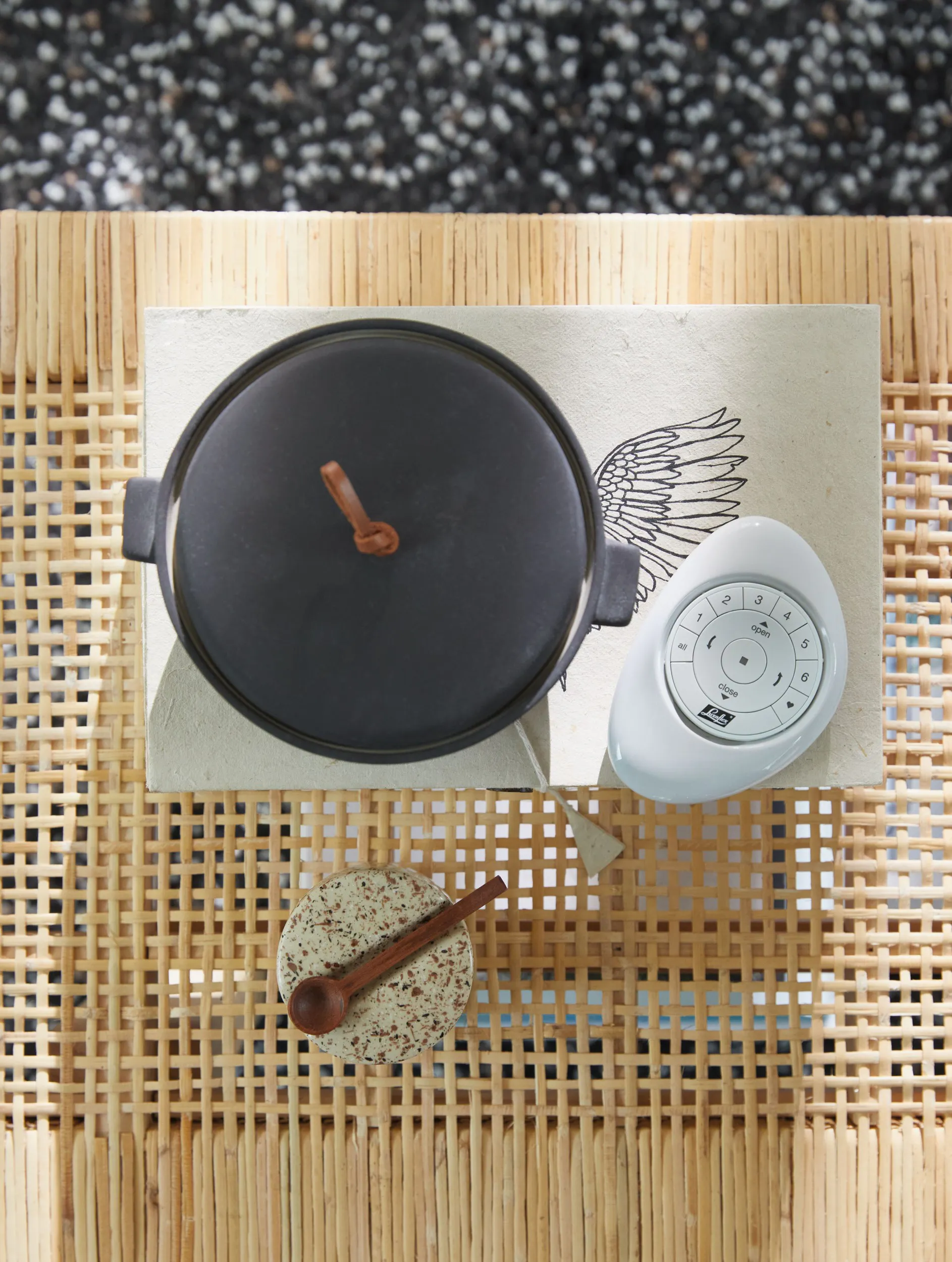 Pebble® remote on kitchen table