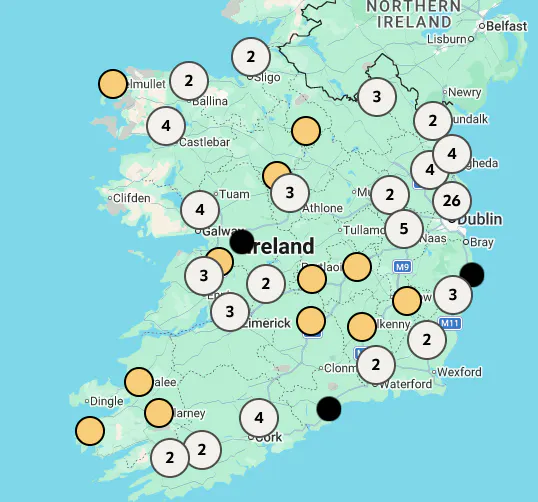Ireland map site for dealer locator