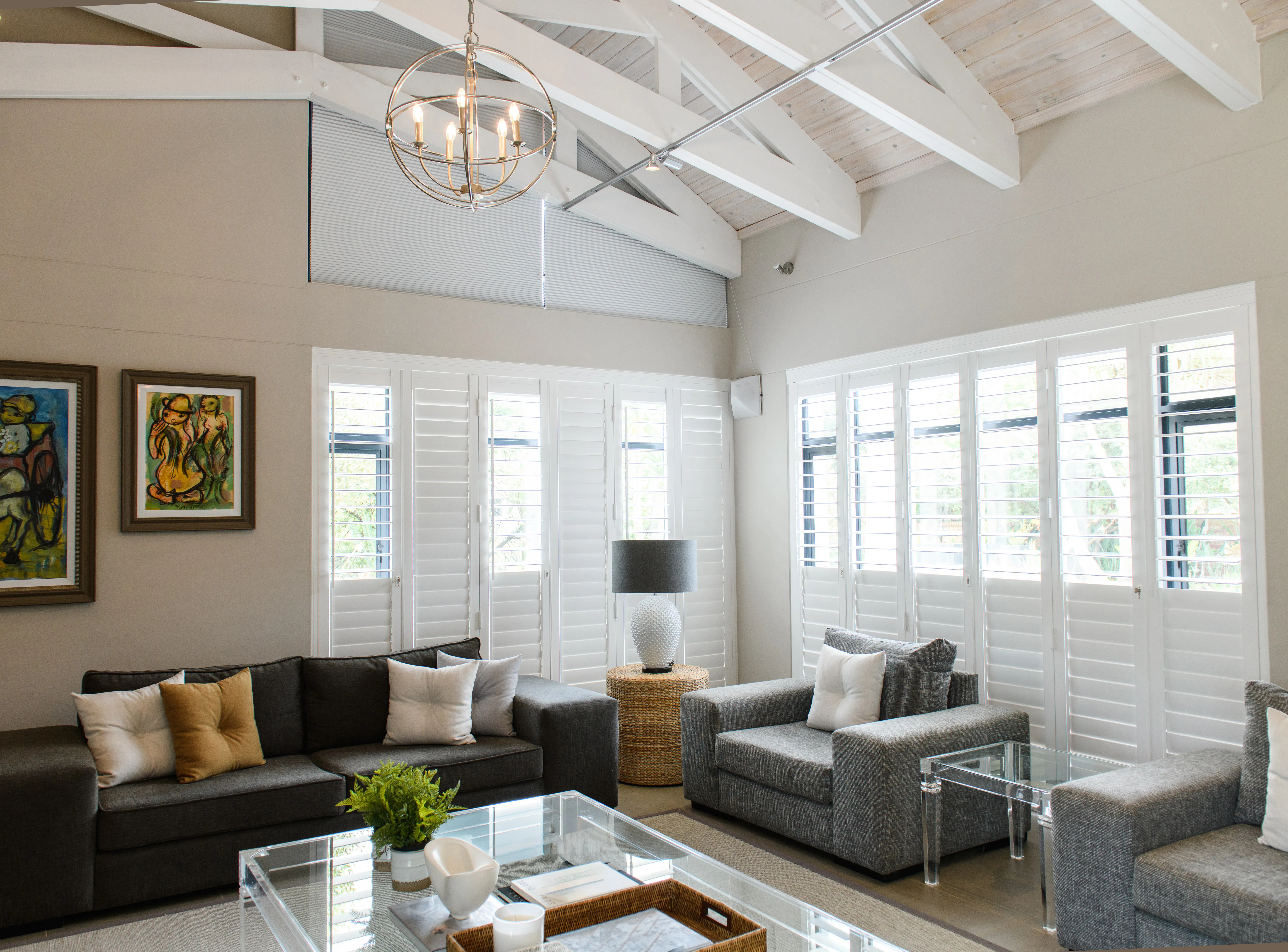 ShutterX white shutter in a living room