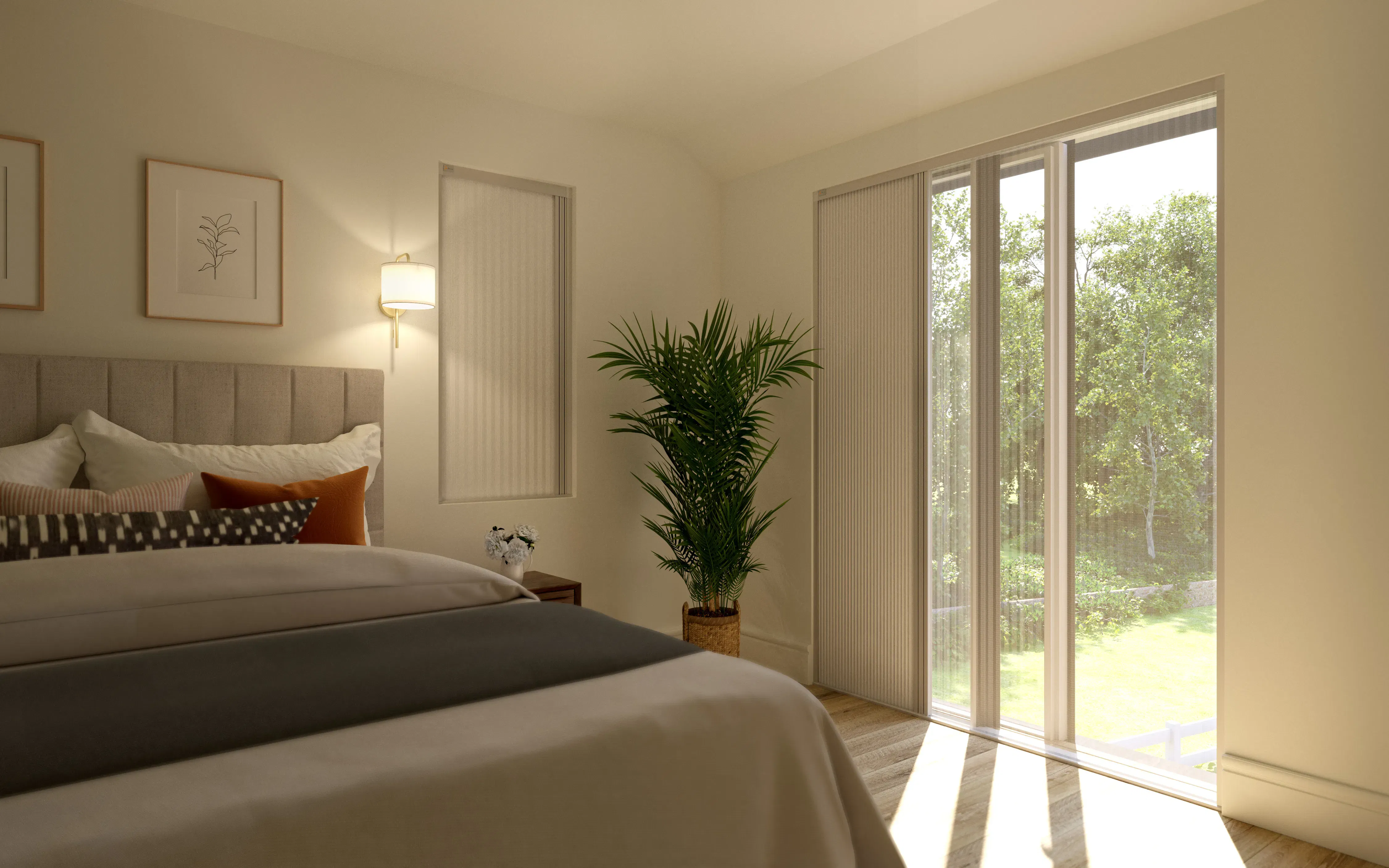 White Blind Screen® in a bedroom