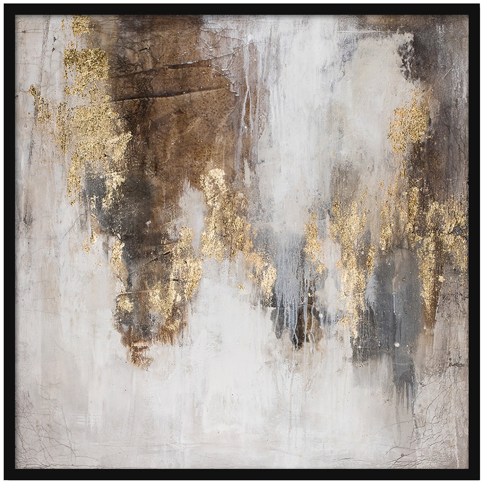 Berkley Designs - Oil on Canvas 09 with gold, brown and off white