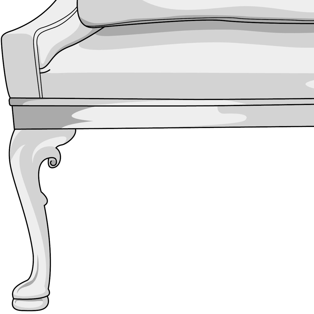Illustration of club foot style sofa