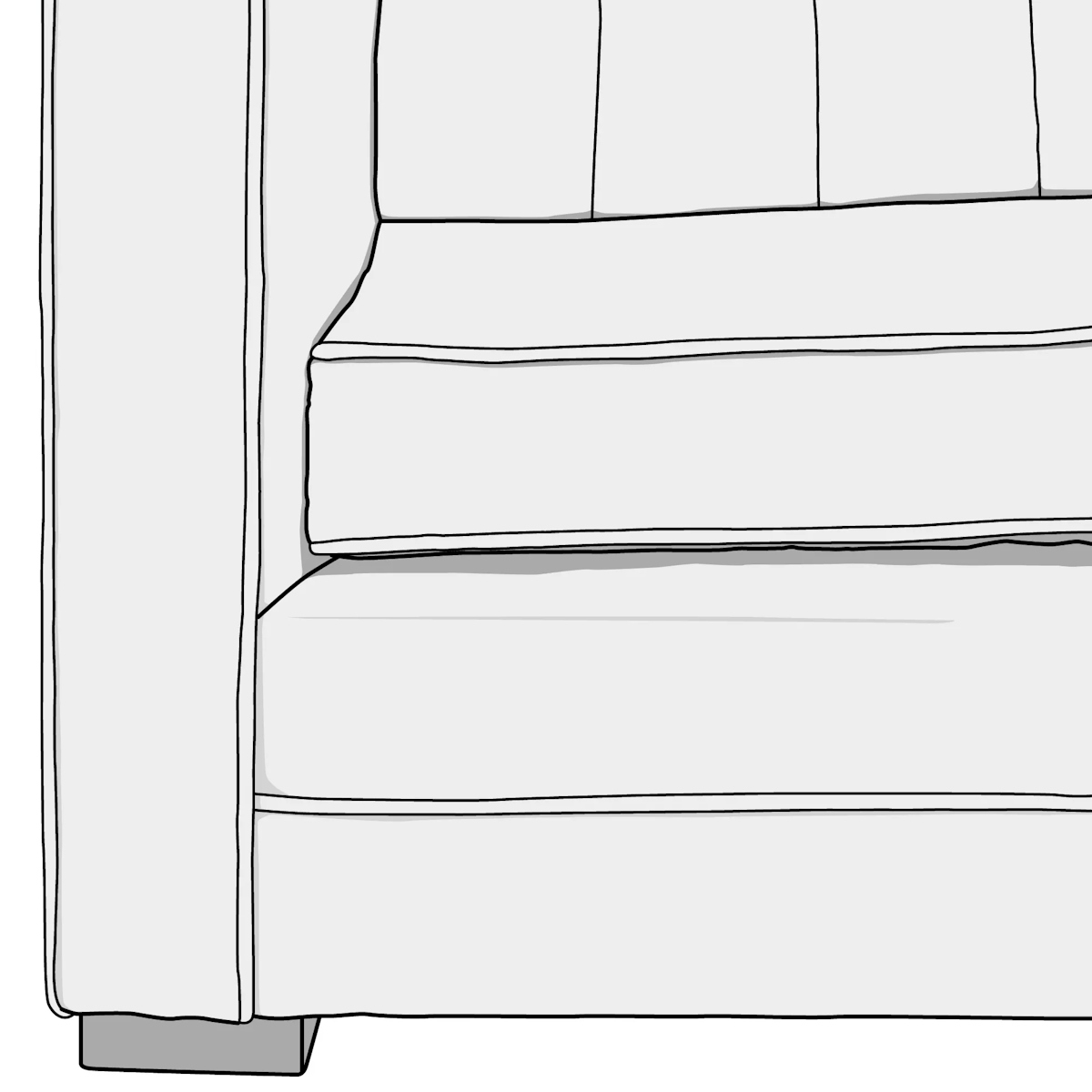 Illustration of box sofa cushion style
