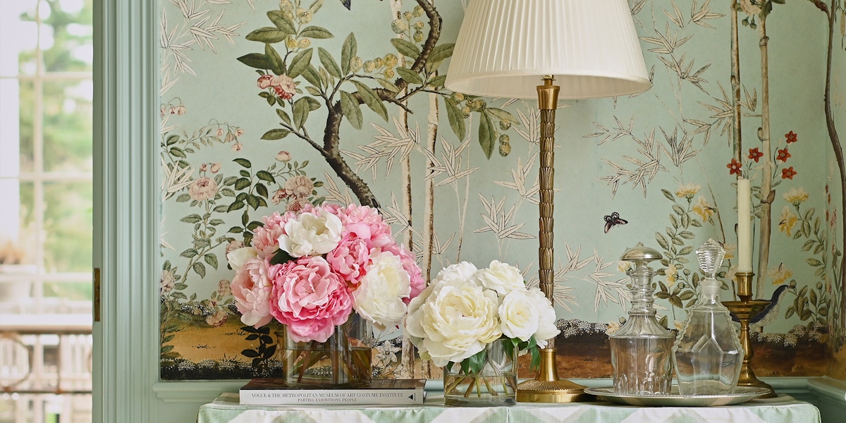 Diane James faux peony bouquets hand made from silk