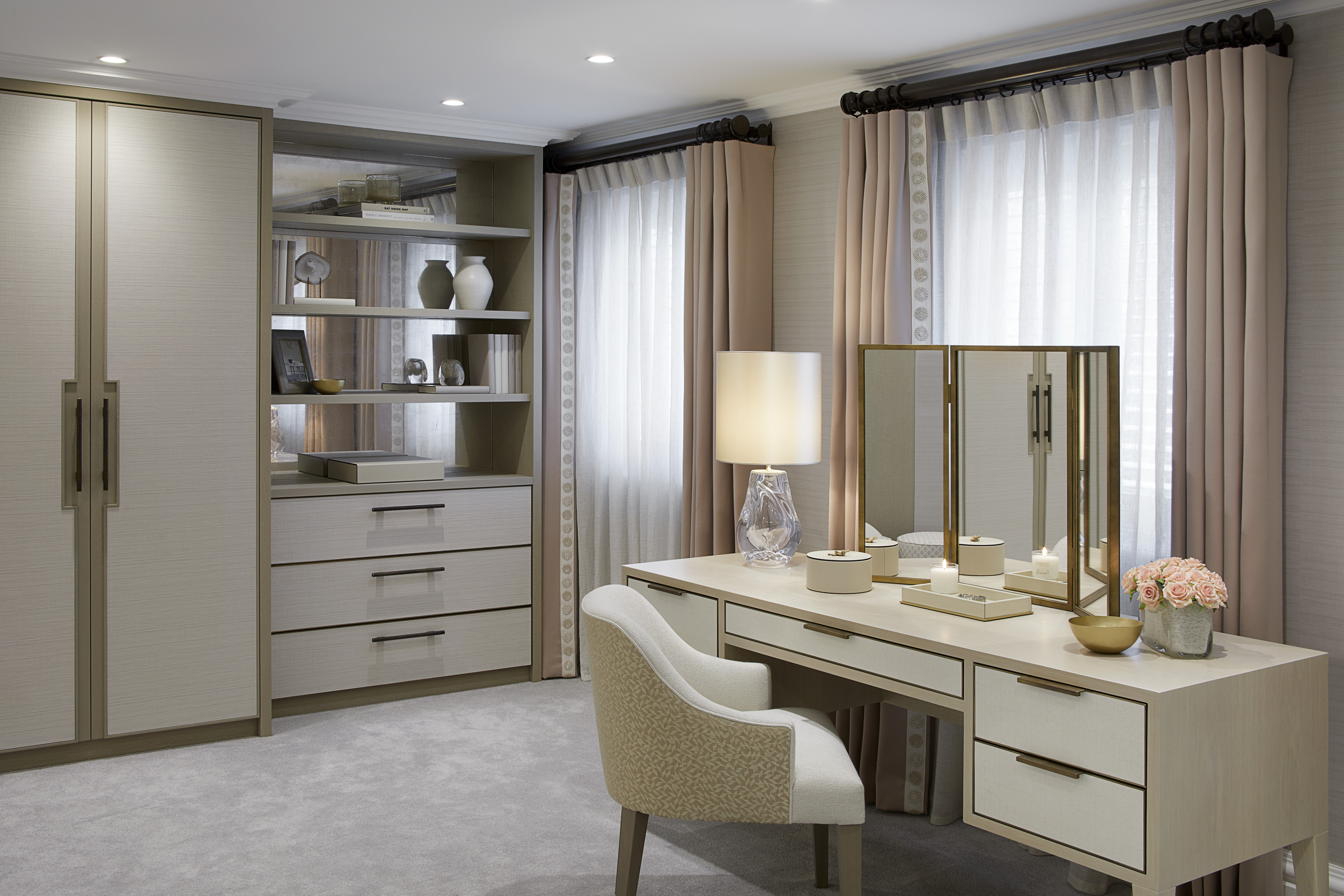 Andrea Benedettini designed dressing room in neutral colours