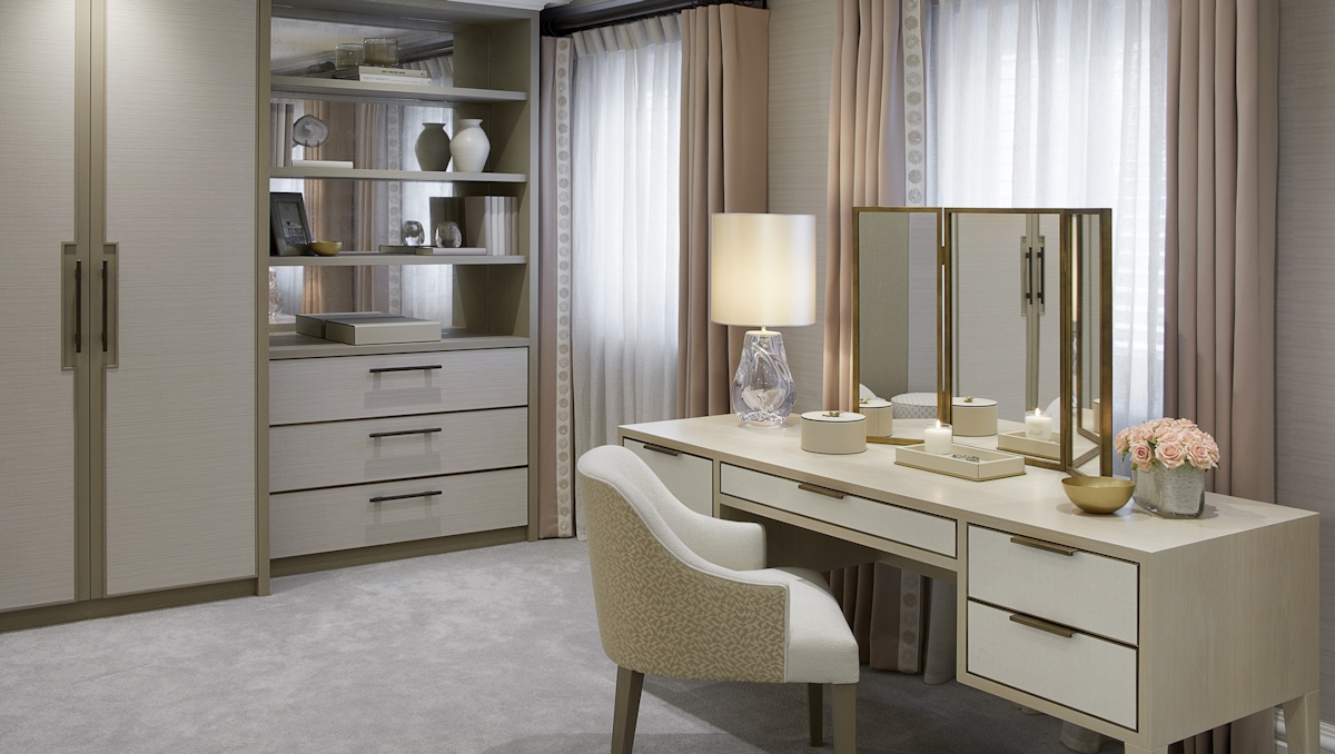 Andrea Benedettini designed dressing room in neutral colours