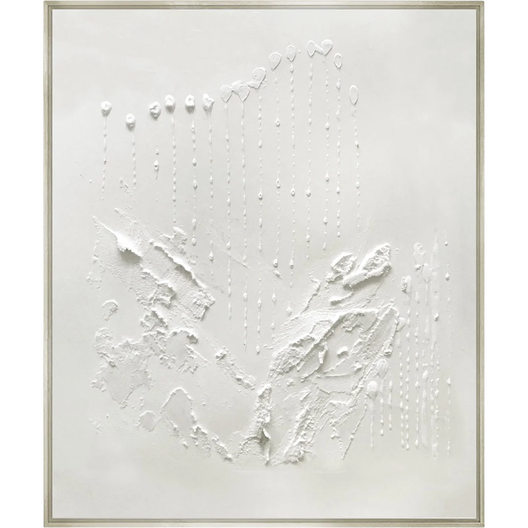 Textured white canvas artwork by Quintessa