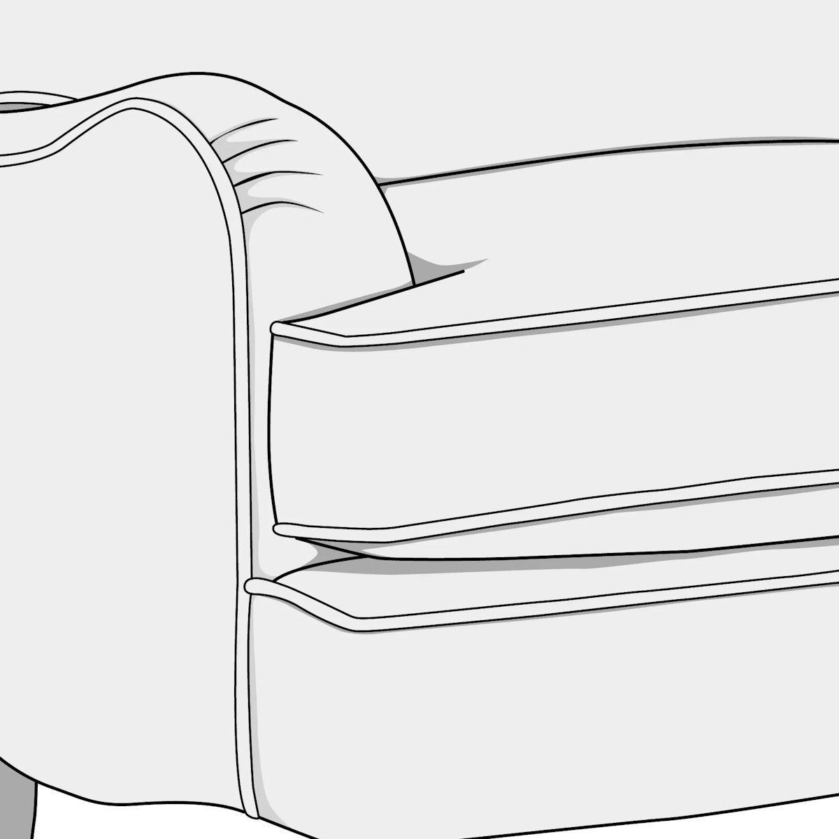 Illustration of L, J and T sofa cushion styles