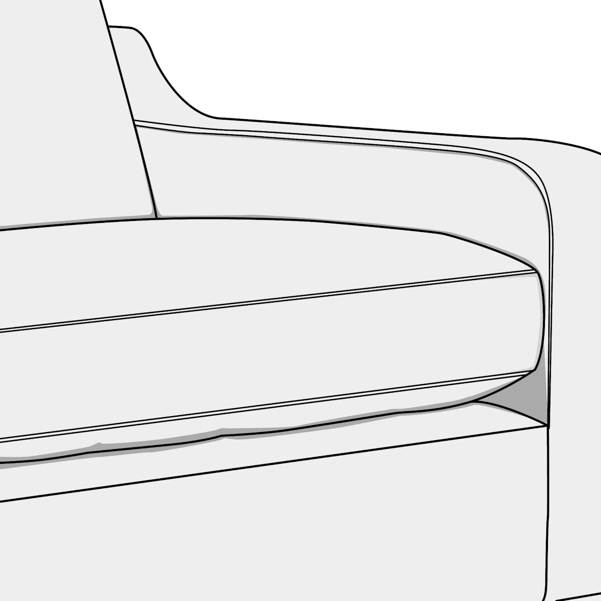Illustration of straight sofa cushion style