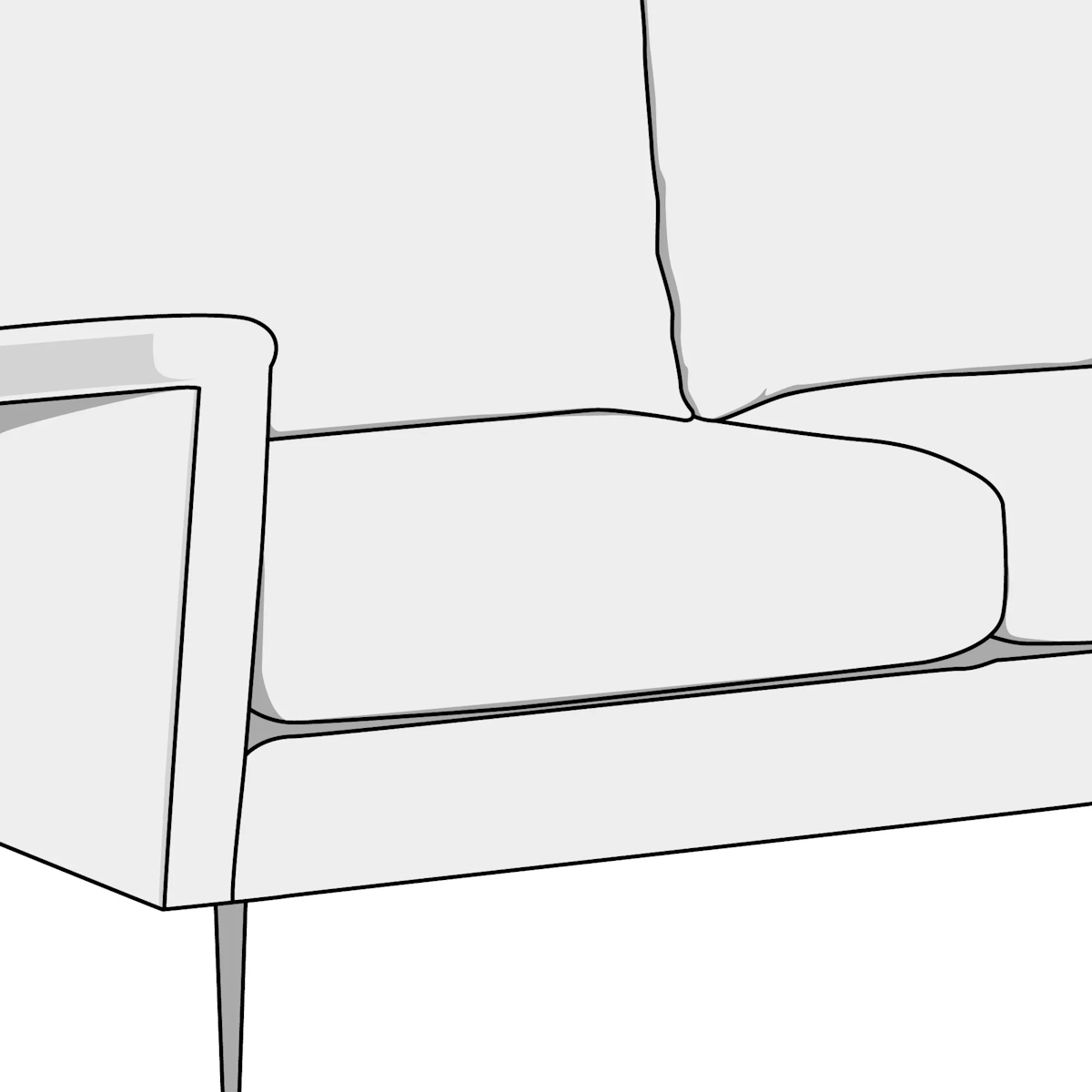 Illustration of waterfall sofa cushion style
