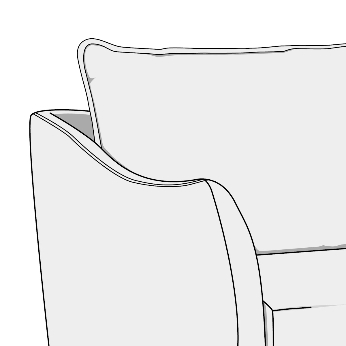 Illustration of knife-edge sofa cushion style