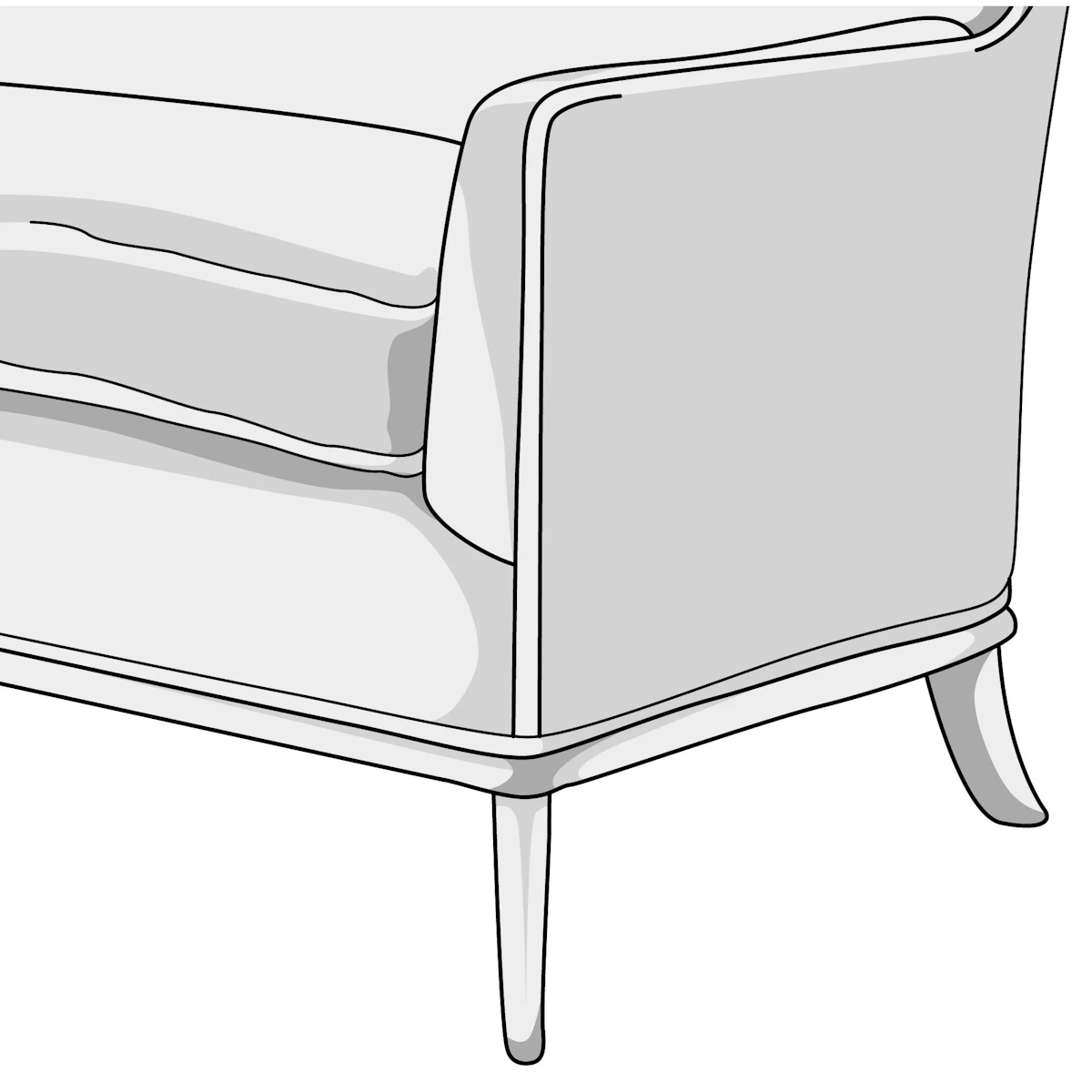Illustration of saber style sofa
