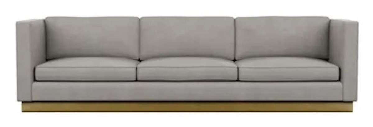 Luxury tuxedo style sofa at LuxDeco in grey