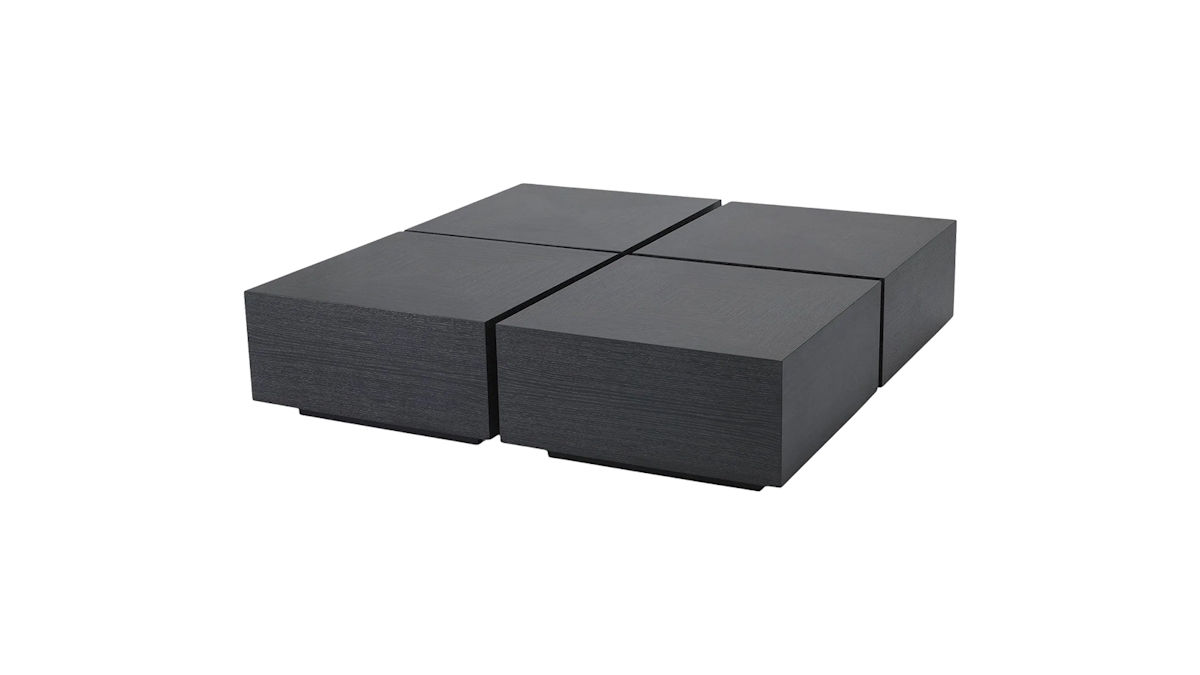 Dark, square, low coffee table Set of 4 Puro Coffee Tables by Eichholtz.