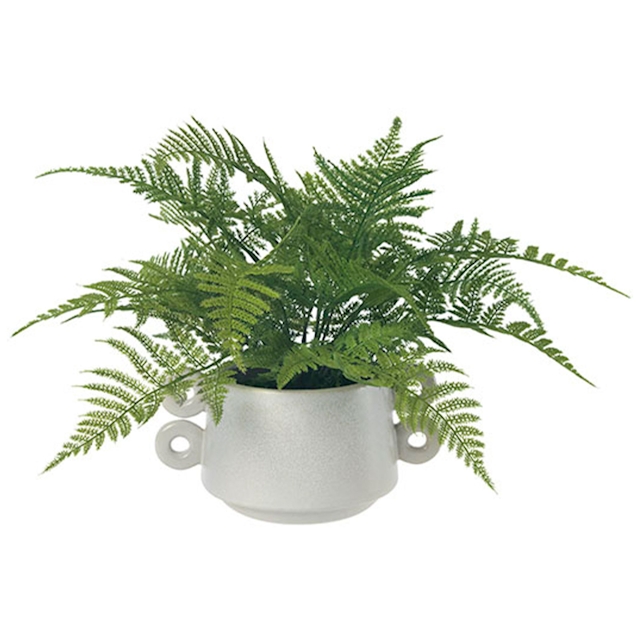 Blakc Label by Uttermost faux fern in white ceramic pot