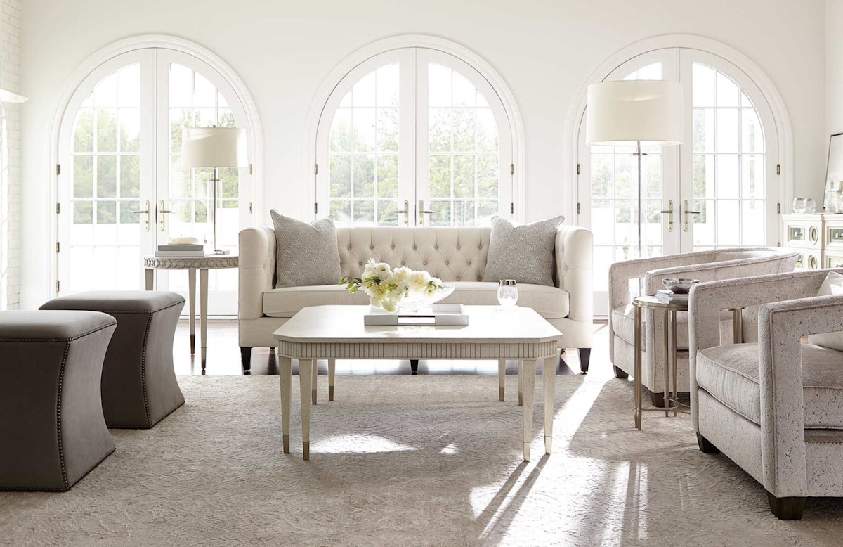 White Living Room by Bernhardt | Shop Bernhardt furniture online at LuxDeco.com