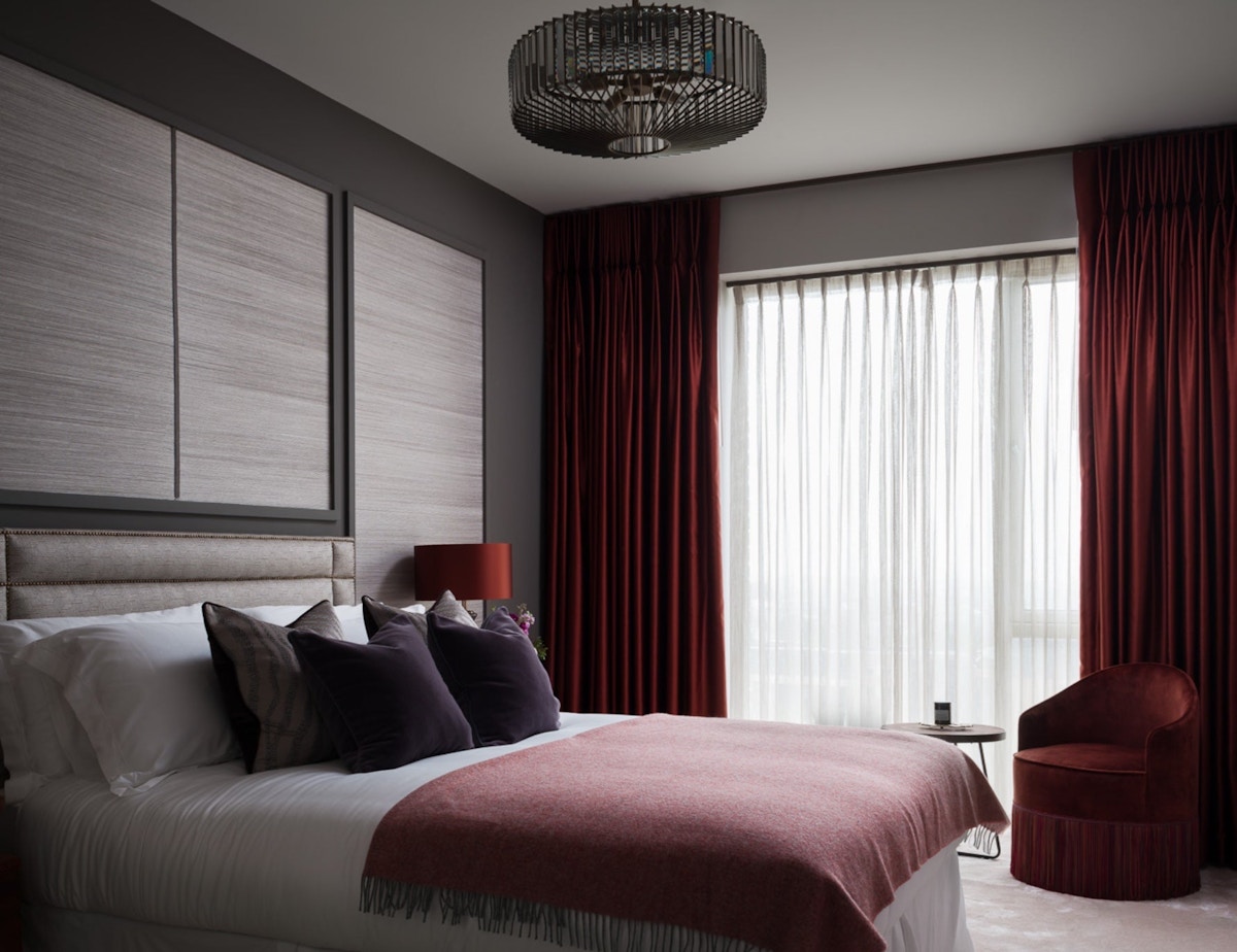 Popular Bedroom Colour Schemes | Red and Purple Bedroom Idea | Discover the Luxurist at LuxDeco.com