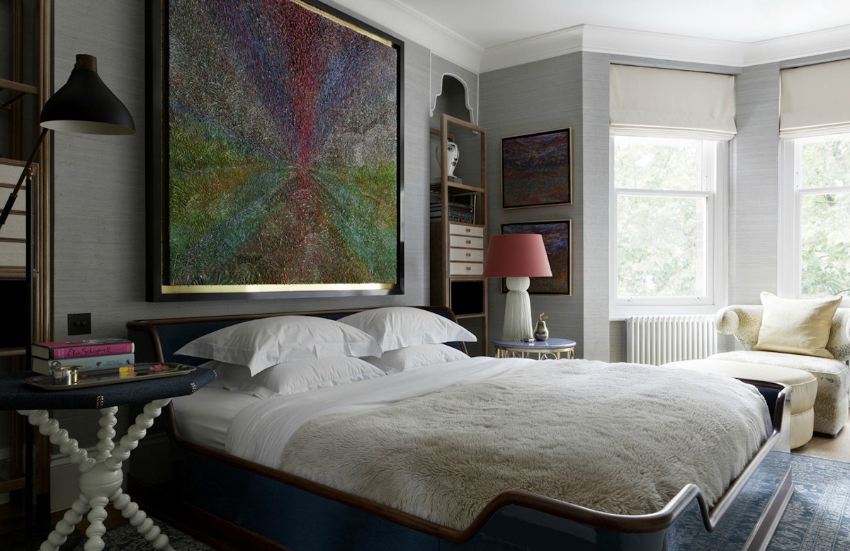 Martin Brudnizki bedroom | Grey Bedroom | Discover more in the LuxDeco Style Guide