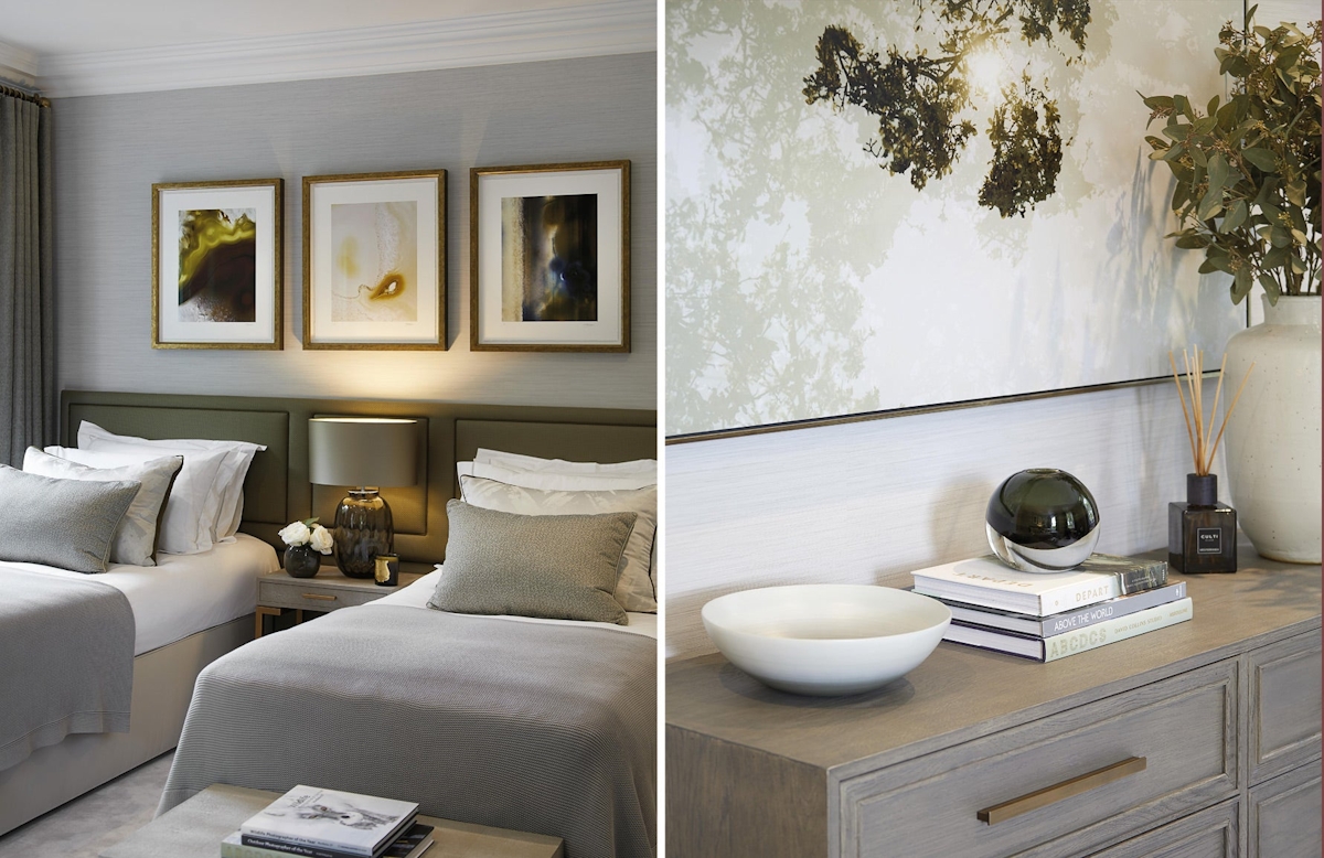 How to Get Guest Ready for Christmas | Green and Grey Bedroom Ideas | Laura Hammett Interiors | LuxDeco.com Style Guide