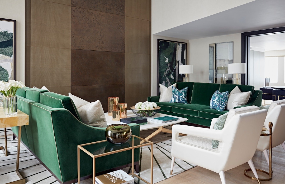 Green Living Room | Interior by Taylor Howes | Shop colourful decor on LuxDeco.com