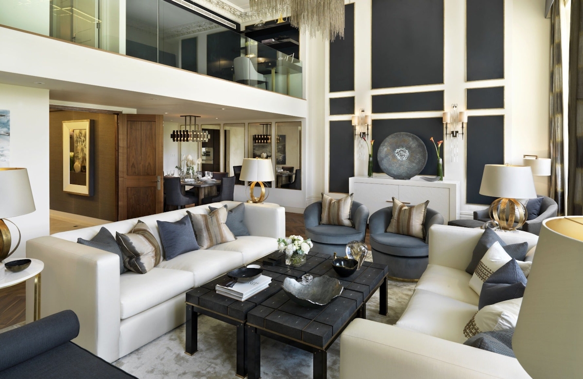 Blue and White Living Room Colour Palettes - Lounge Colour Schemes & Colour Combination ideas – LuxDeco Style Guide