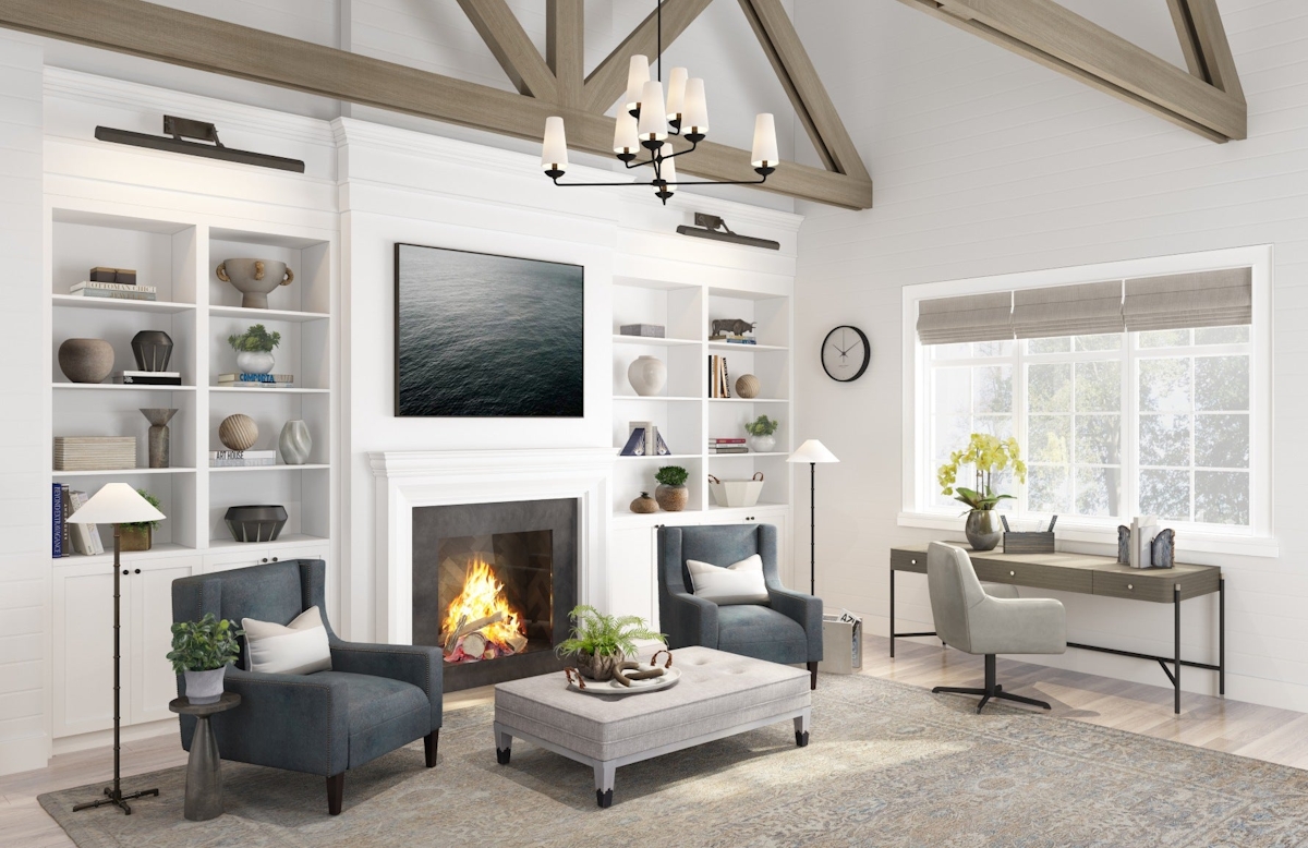 LuxDeco Summer House | Modern Rustic Office |  Shop rustic interiors at LuxDeco.com