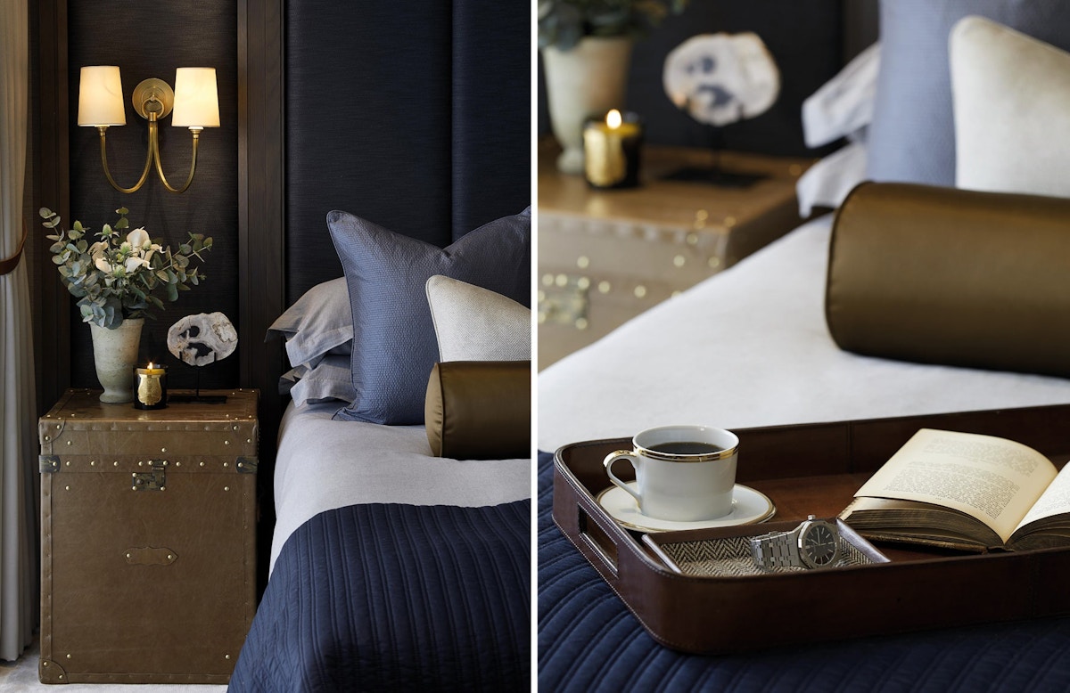 How to Get Guest Ready for Christmas | Navy Bedroom Ideas | Laura Hammett Interiors | LuxDeco.com Style Guide