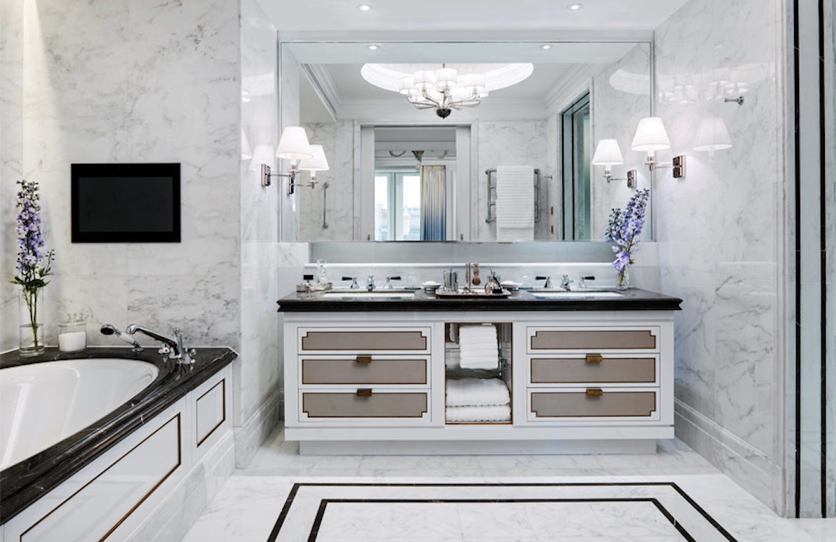 The Langham Hotel London’s Sterling Suite - Master  Bathroom - LuxDeco Style Guide