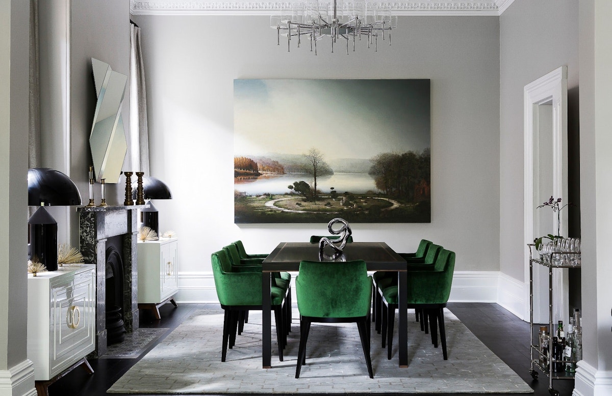 Green and Grey Dining Room – Dining Room Colour Palettes - Dining Room Colour Schemes & Colour Combination ideas – Read in the LuxDeco.com Style Guide