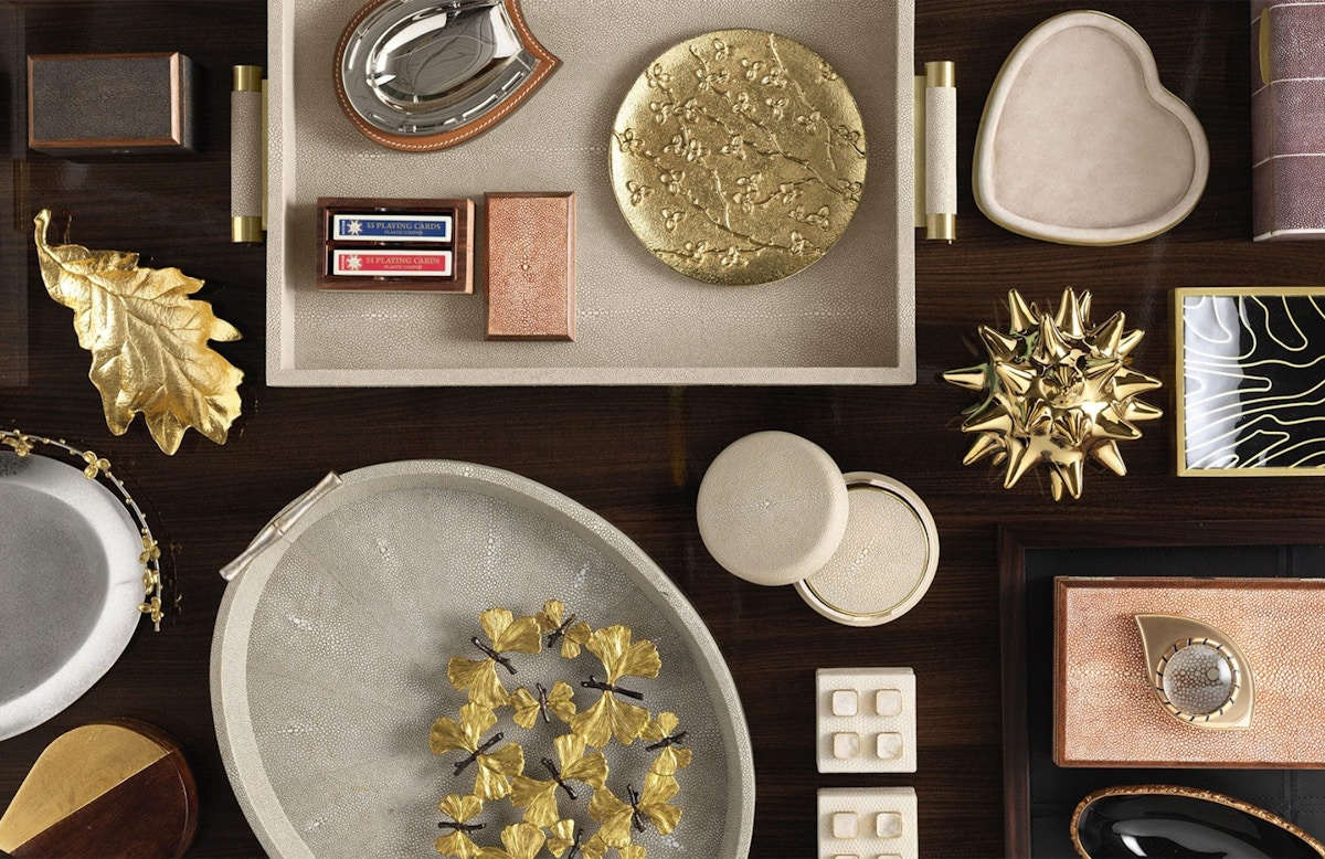 Best Decorative Trays | Shagreen trays | Shop trays online at LuxDeco.com