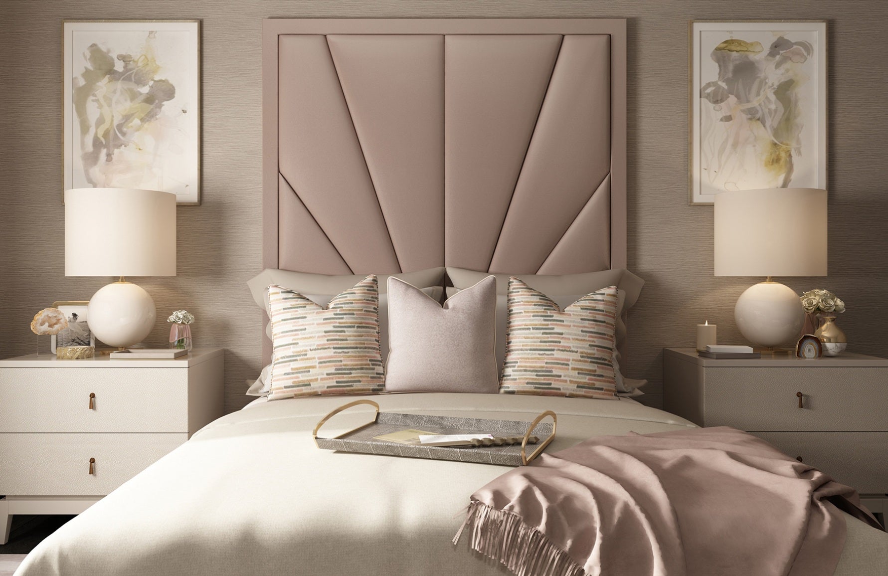 Cream and blush pink bedroom discount