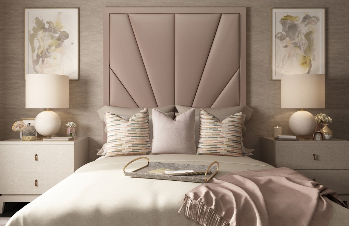 Dusky Pink Bedroom Shade - Pink Bedroom Ideas - How to Decorate Rooms with Pink - LuxDeco.com Style Guide