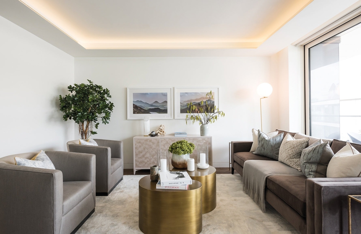 Living Room Plans – Assymetrical Parallel Furniture Arrangement – LuxDeco.com Style Guide