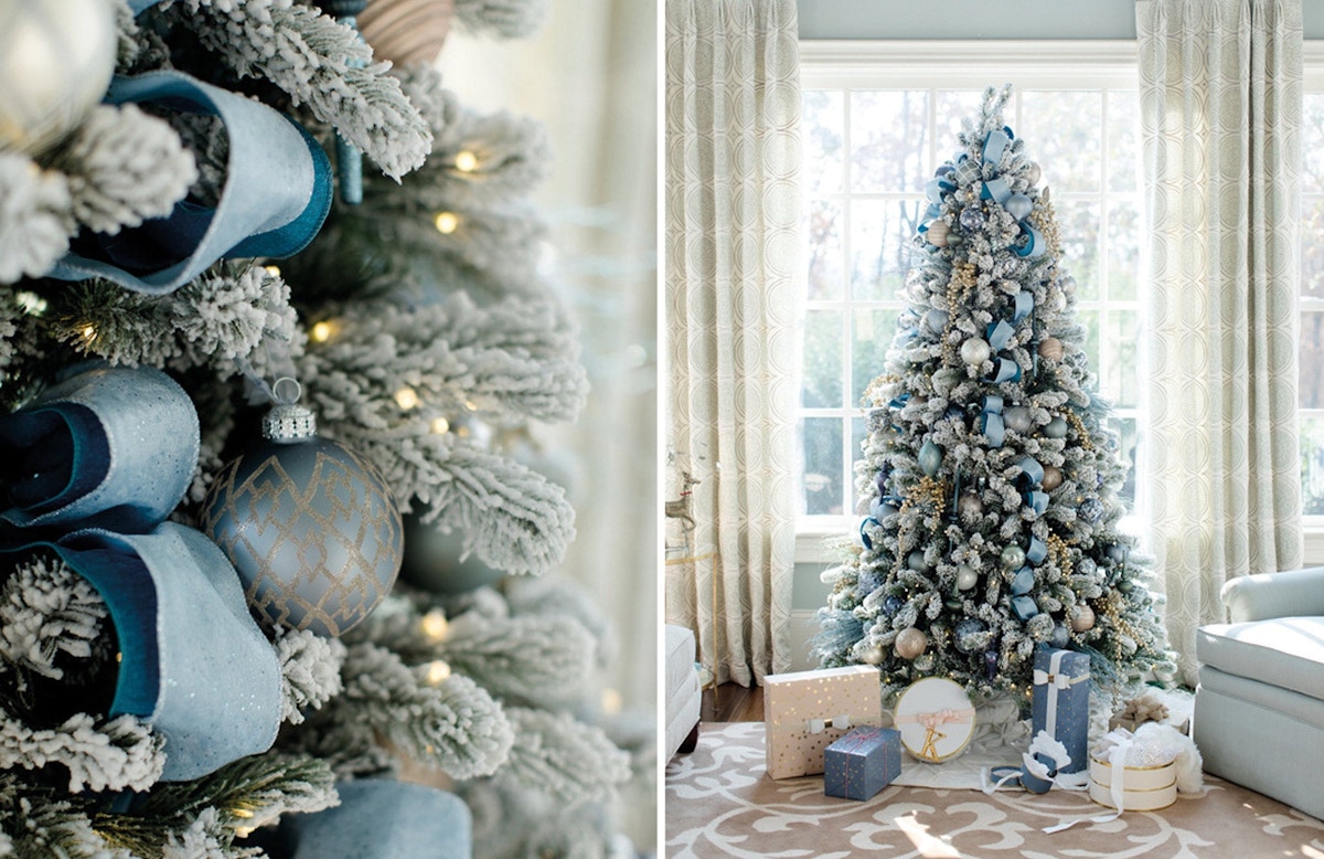 Christmas Decorating Ideas | Blue Christmas Decor | Interior by Revamped | Photography by Sara D. Harper | Shop now at LuxDeco.com