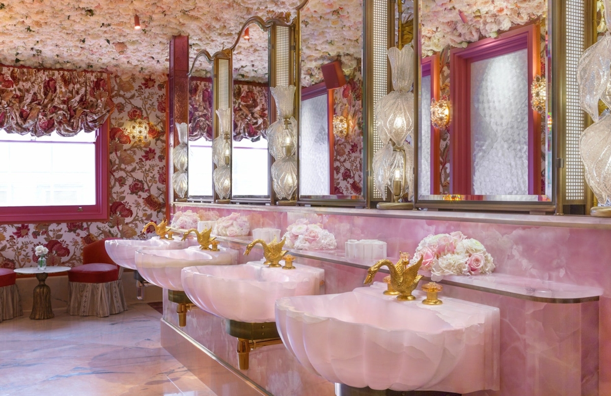 Annabel's Bathrooms | Pink Bathroom | Martin Brudnizki | Discover more in the LuxDeco Style Guide