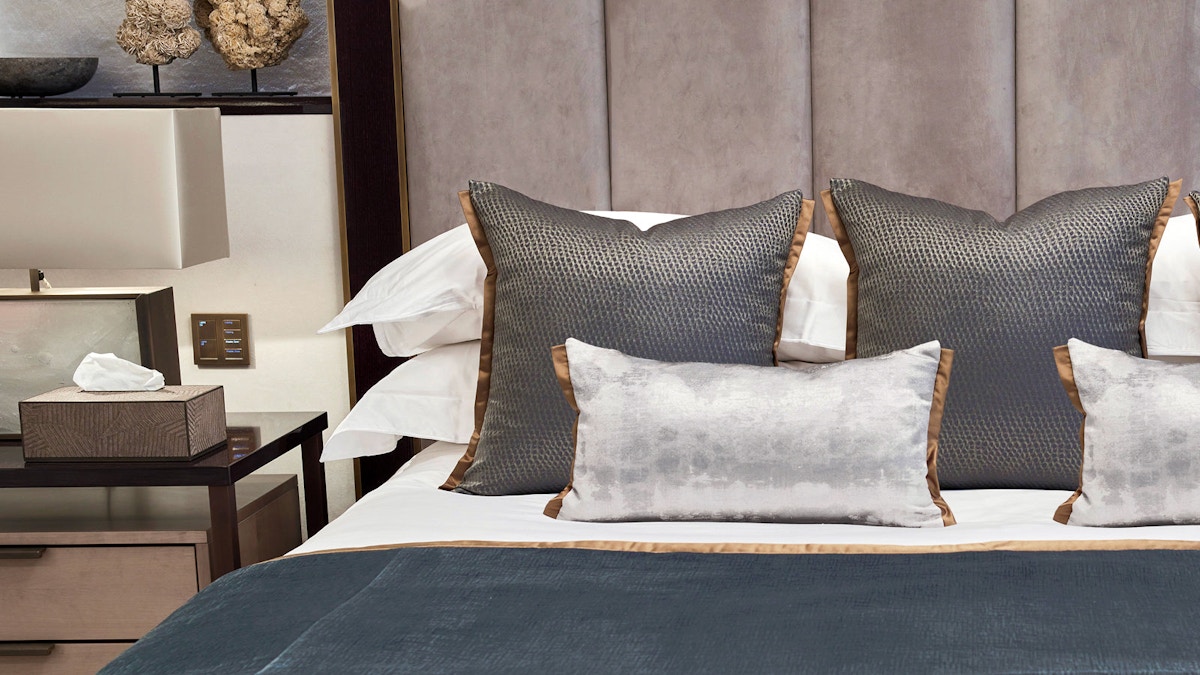How To Style A Bedroom | Shop Laura Hammett cushions online at LuxDeco.com