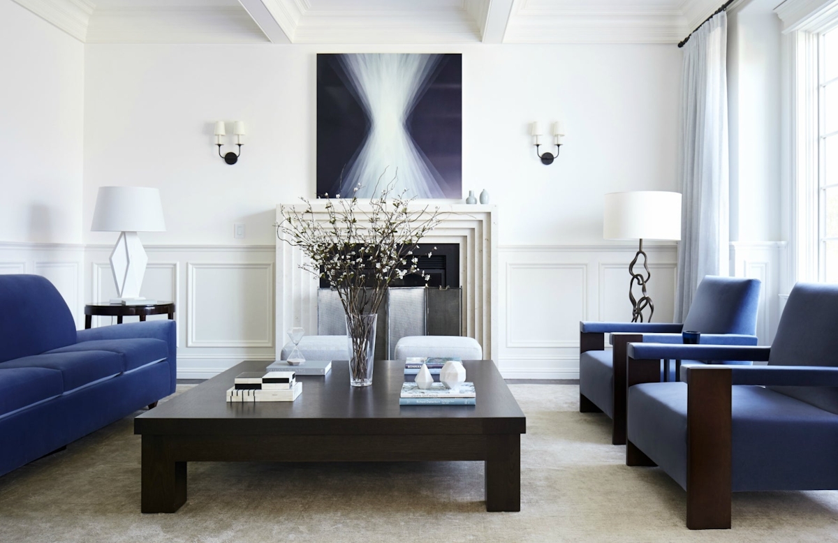 Pantone Colour of the Year 2020 | Classic Blue | Heather Hilliard Living Room | Read more in the LuxDeco.com Style Guide