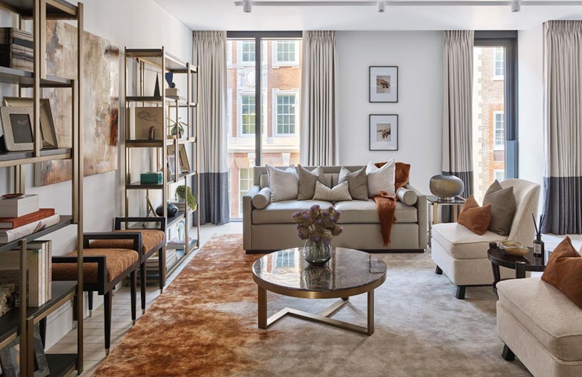 London Interior Designers, Elicyon | Orange Living Room Interiors | Read more in the LuxDeco Style Guide