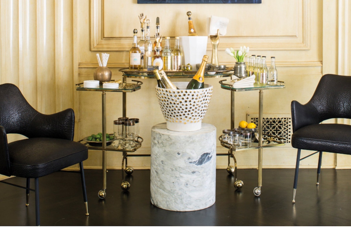 How To Create A Stylish Bar Cart | Image by Kelly Wearstler | Drinks Trolley Styling | LuxDeco.com