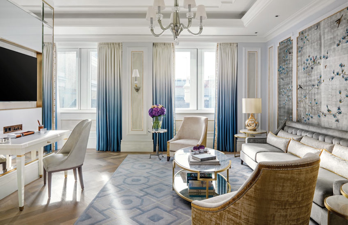 The Langham Hotel London’s Sterling Suite - Master Bedroom lounge - LuxDeco Style Guide