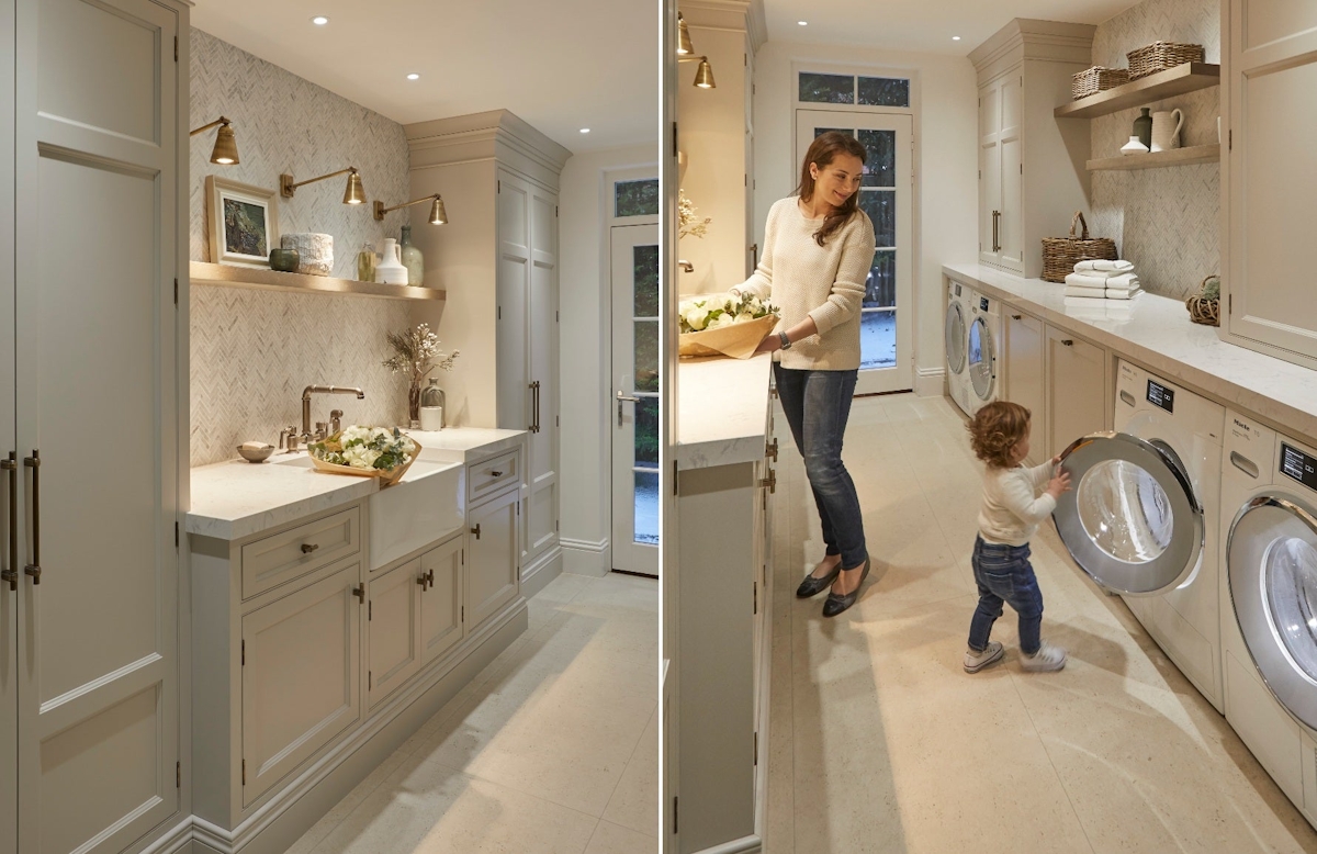 Luxury Utility Room Ideas and Designs For Dreamy Chore Time with Sophie Paterson | Bespoke Utility Room Cabinetry | Read more in the LuxDeco Style Guide
